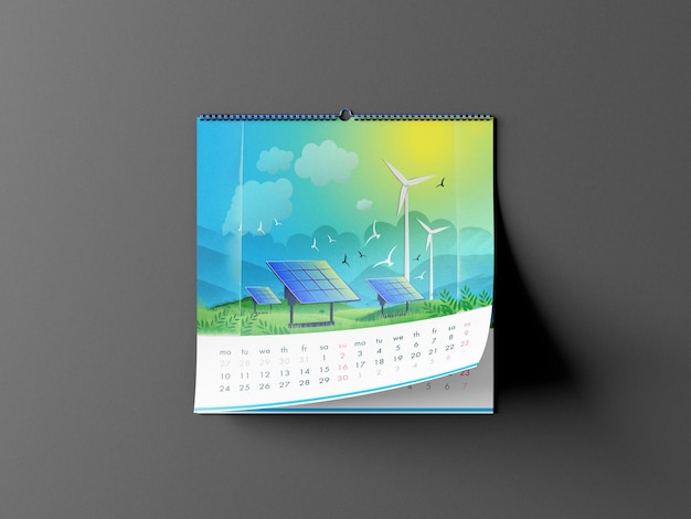 PSD premium square calendar mockup