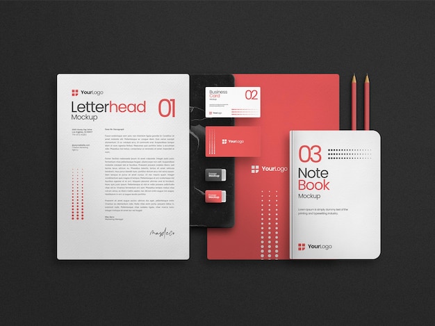 PSD premium stationary set mockup