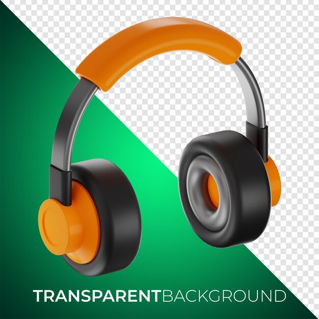 Premium technology headset icon 3d rendering on isolated background PNG