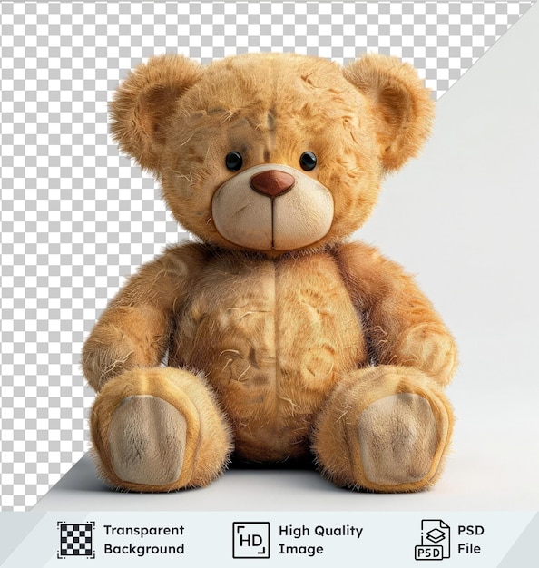 premium toy teddy isolated on a transparent background