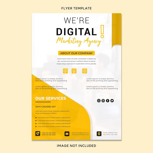 PSD premium vector digital marketing agency expert flyer template