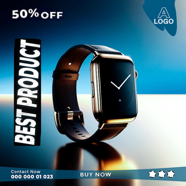 PSD premium watch marketing highsale web banner designs ai generative