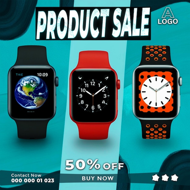 PSD premium watch marketing web banner designs ai generative