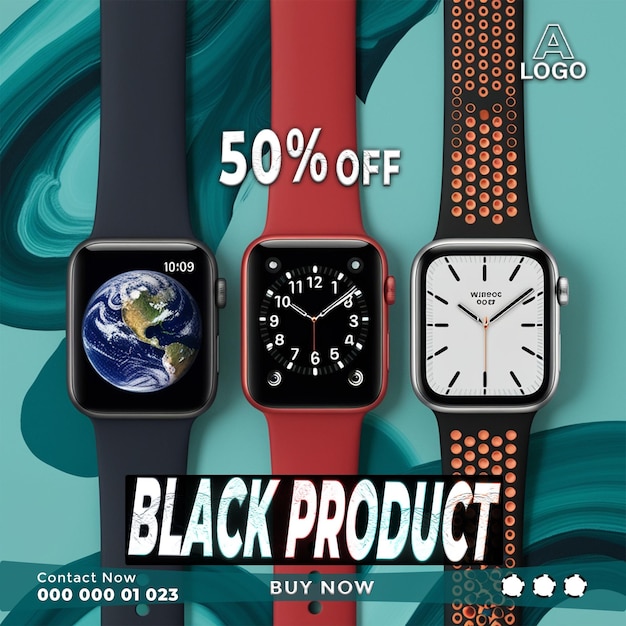 PSD premium watch marketing web banner designs ai generative