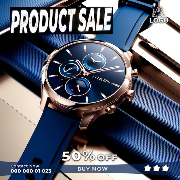 PSD premium watch marketing web banner designs ai generative