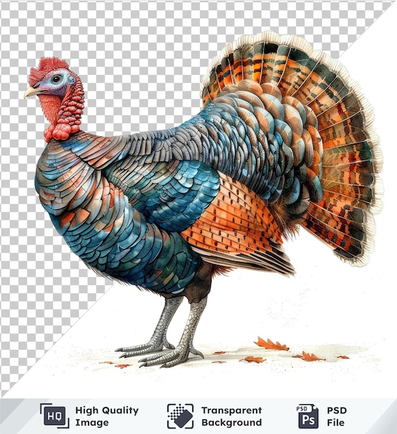 PSD premium watercolor illustration of an animal turkey turkey on an isolated isolated background