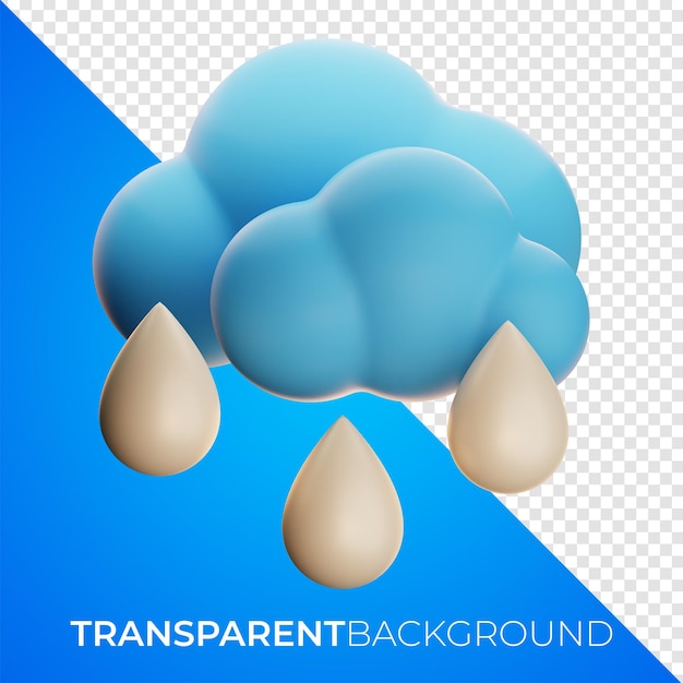 Premium Weather rainy icon 3d rendering on isolated background PNG