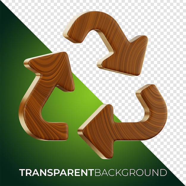 Premium wooden arrow sign icon 3d rendering on isolated background