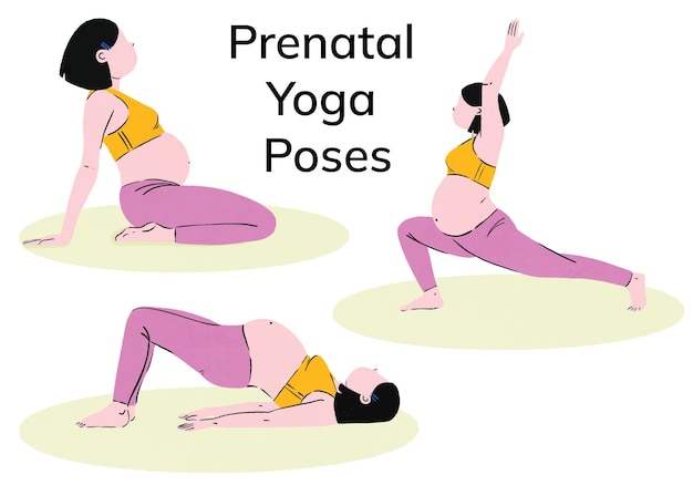 PSD prenatal yoga pose illustration