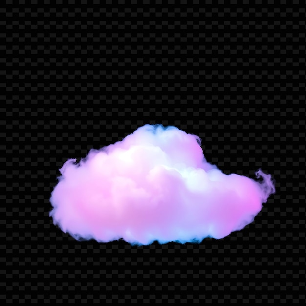 Preppy Cloud With Classic Patterns Clean Lines and Crisp Textures Neon Hues_Isolated_Neon_Object