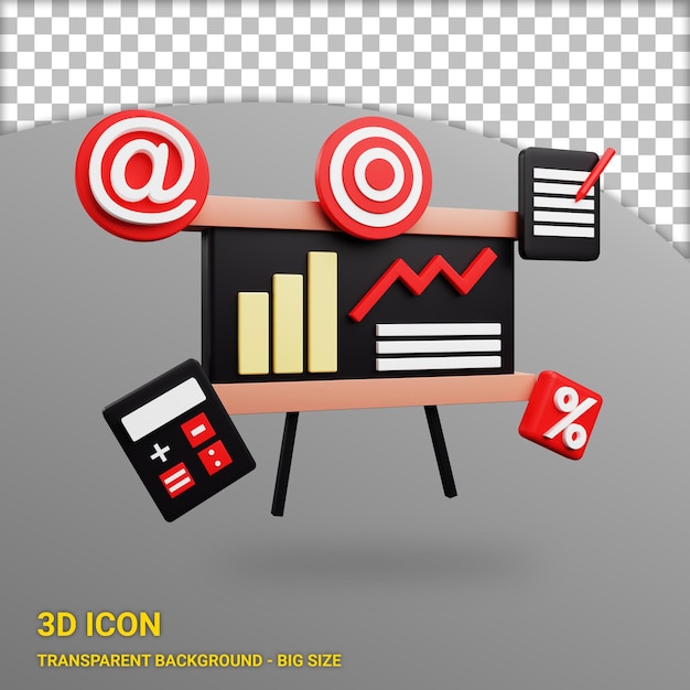 Presentation 3d icon with transparent background