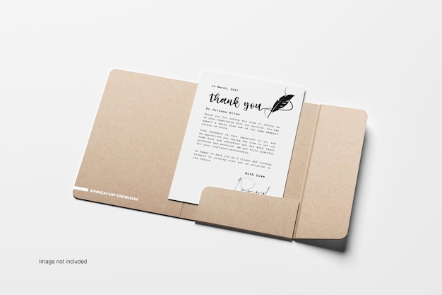 Presentation A4 Folder Open Mockup