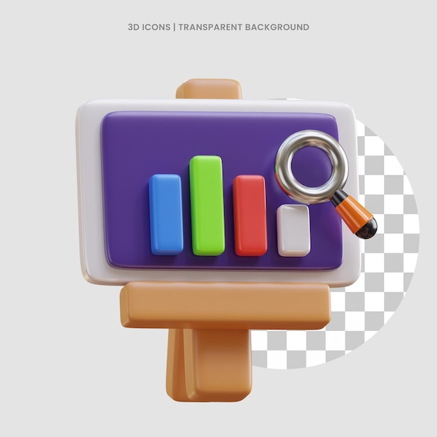 Presentation analysis chart data research 3d icon