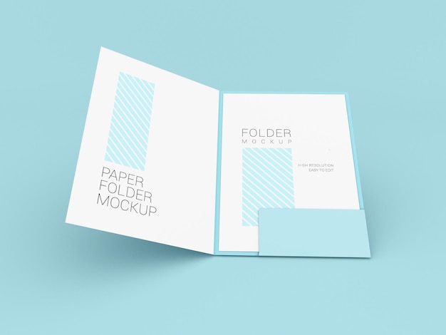 Presentation folder with A4 paper mockup