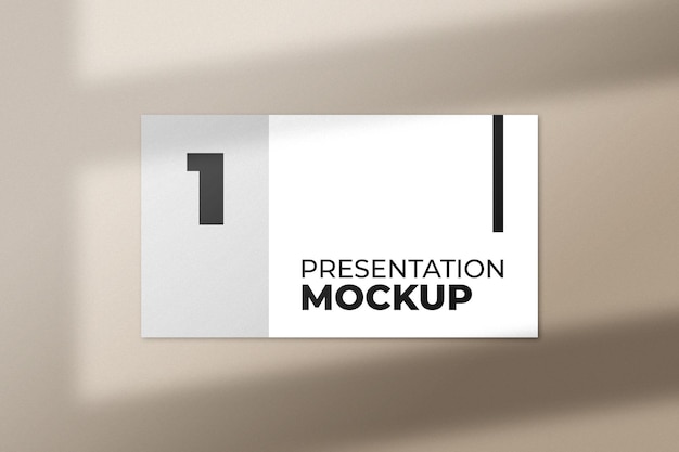 Presentation template mockup with shadow