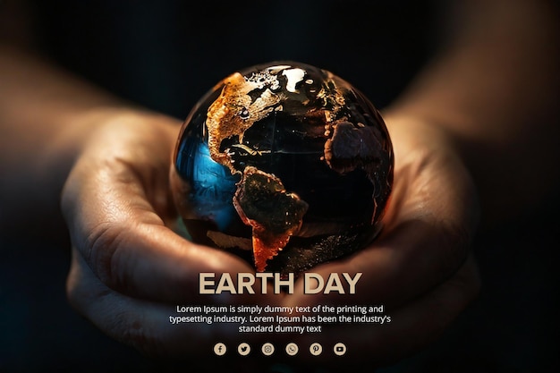 Preserving nature earth day banner psd template