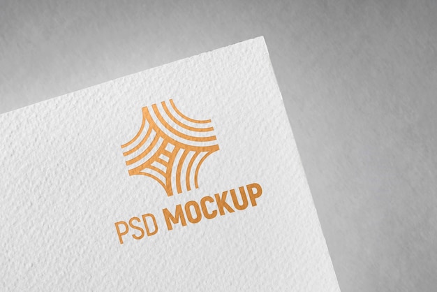 Press logo on paper mockup