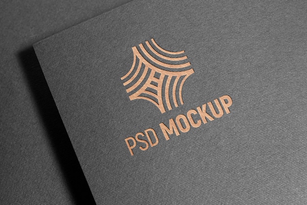 Press logo on paper mockup