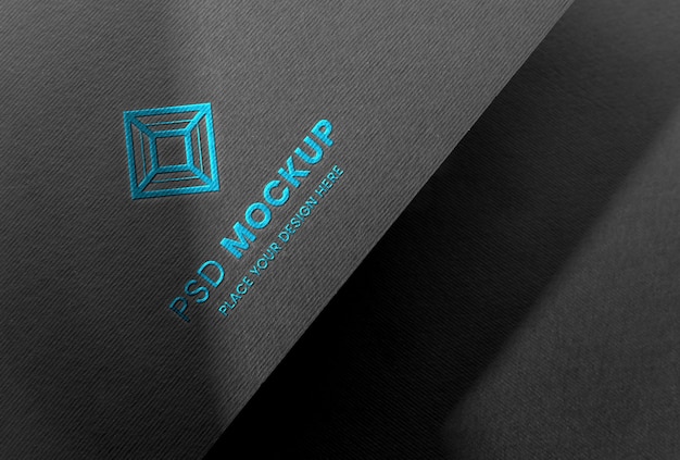 Press logo on paper mockup