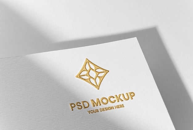 Press logo on paper mockup