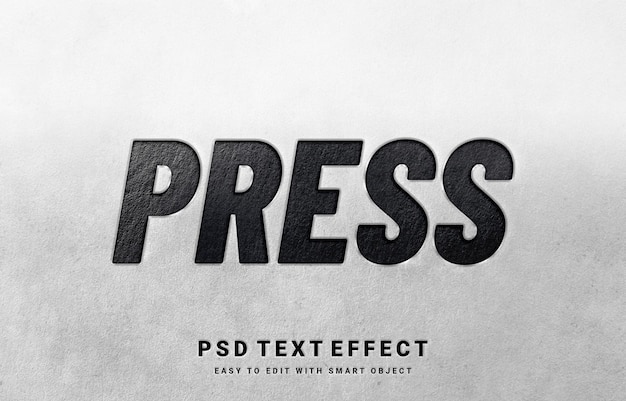 press text effect