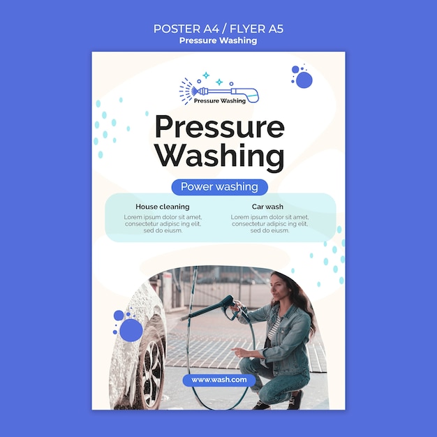 PSD pressure washing service poster template