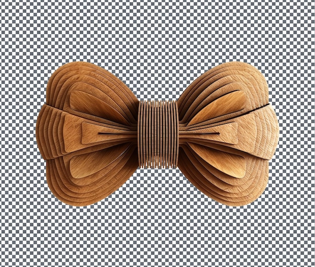 PSD pretty diy wooden bow isolated on transparent background