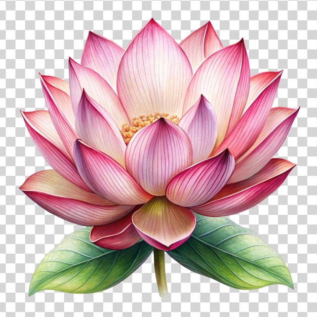 Pretty in Pink of a Lotus Flower isolated on Transparent background