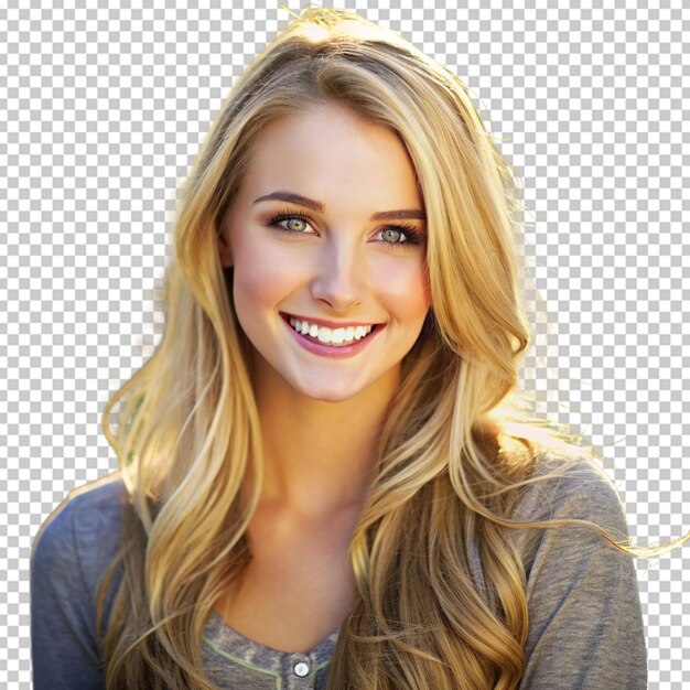 PSD pretty smiling joyfully young woman with fair hair