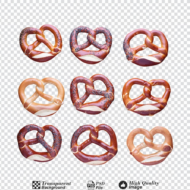 Pretzels isolated on transparent background