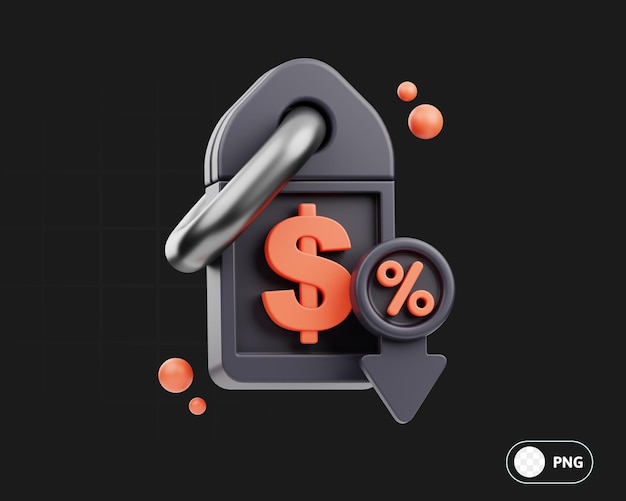 Price Drop 3d Illustration