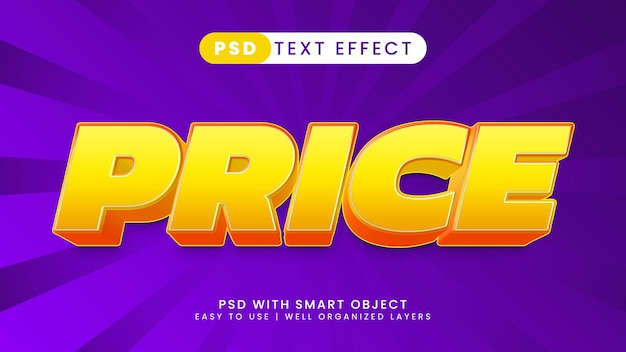 Price flash sale text effect editable discount and offer text style