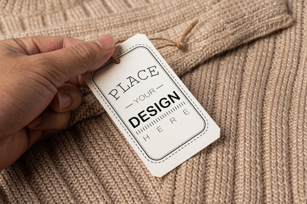 Price tag on shirt PSD Mockup background