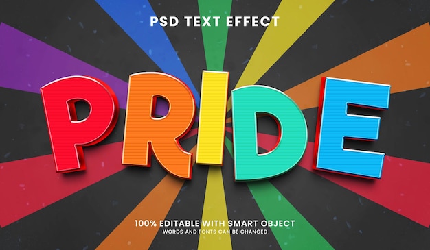 Pride 3d text effect