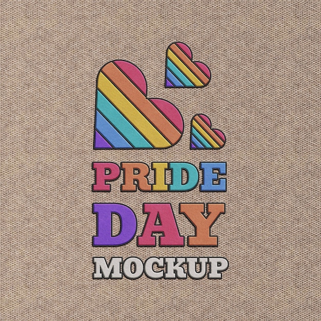 PSD pride day patch  mockup design