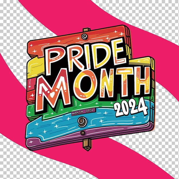 PSD pride month 2024 isolated on transparent background