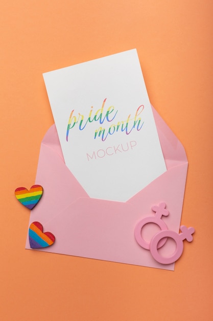 Pride month celebration card mockup