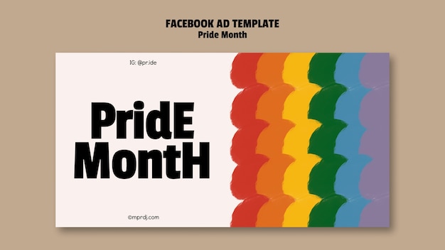 PSD pride month celebration facebook template