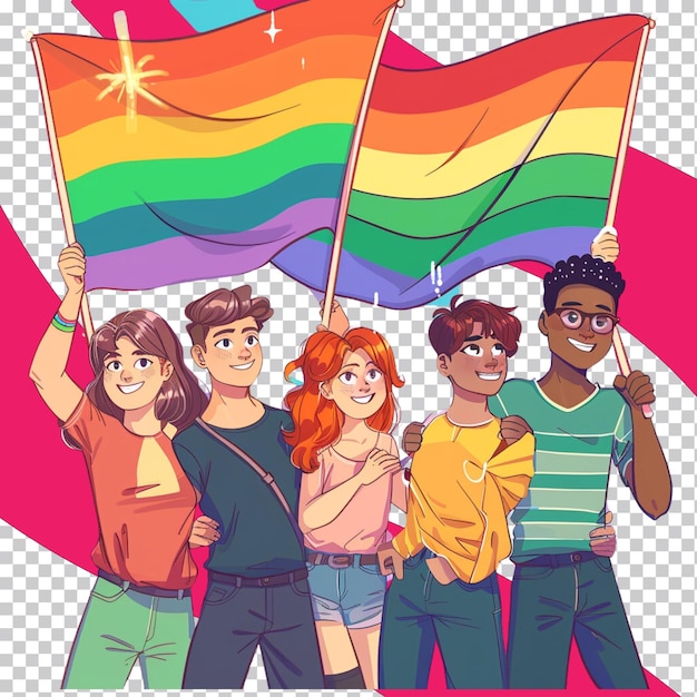 PSD pride month celebration isolated on transparent background