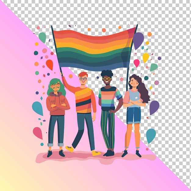 Pride month celebration isolated on transparent background