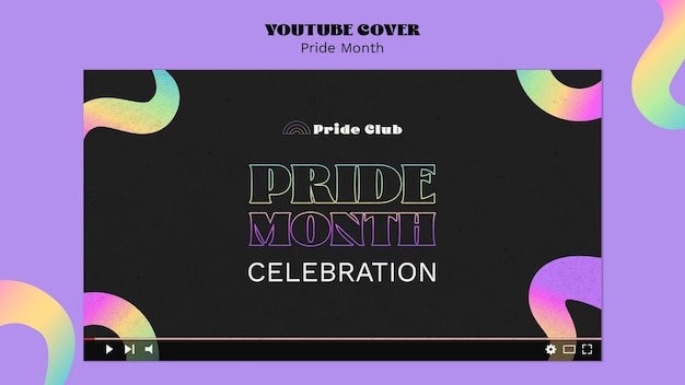 Pride month celebration youtube cover template