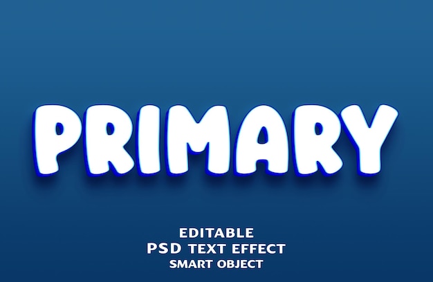 primary 3d text effect design