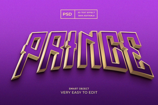  Prince luxury editable 3d text effect psd