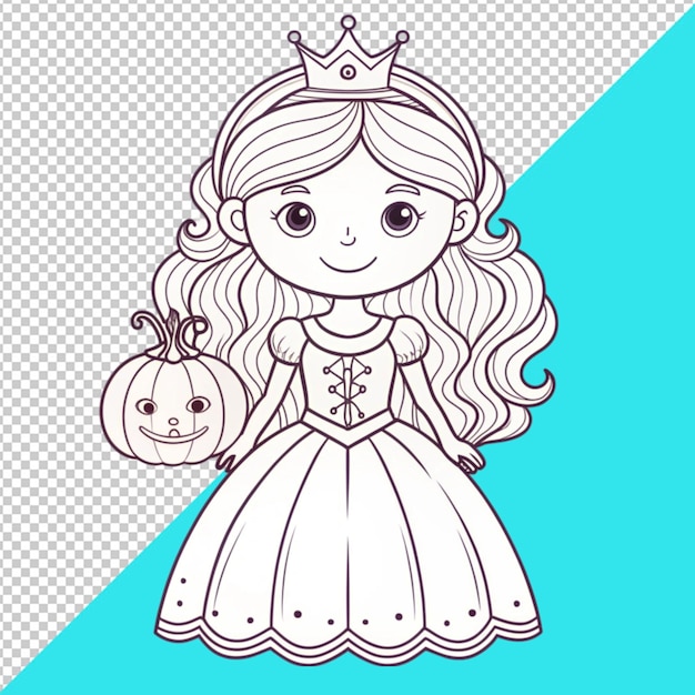 PSD princess halloween vector on transperent background