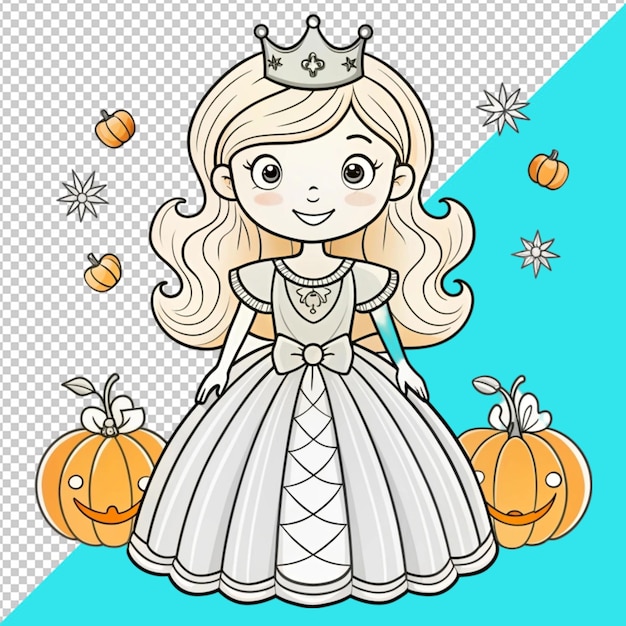 PSD princess halloween vector on transperent background