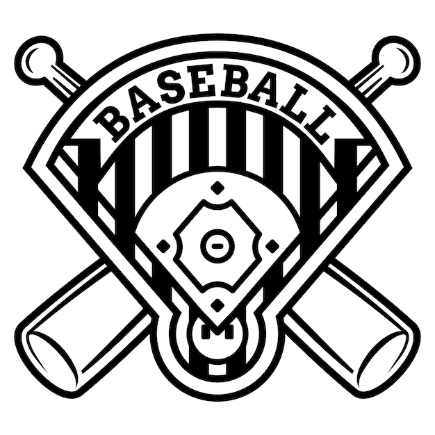 PSD print baseball logos badges set