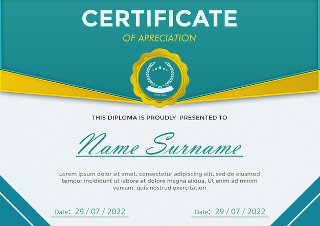 print-ready certificate template with text editable psd file