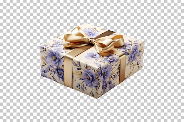 Printed Gift Box on transparent background