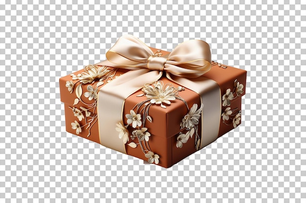 Printed Gift Box on transparent background