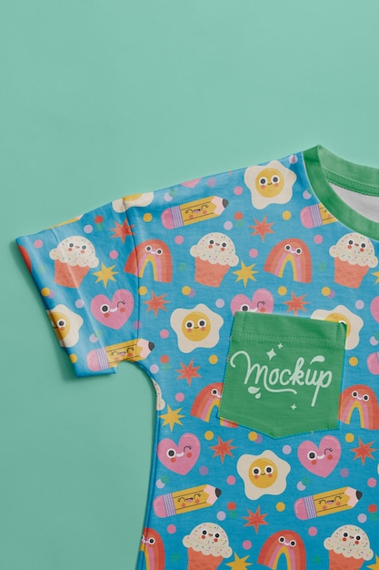 Printed kids t-shirt mock-up